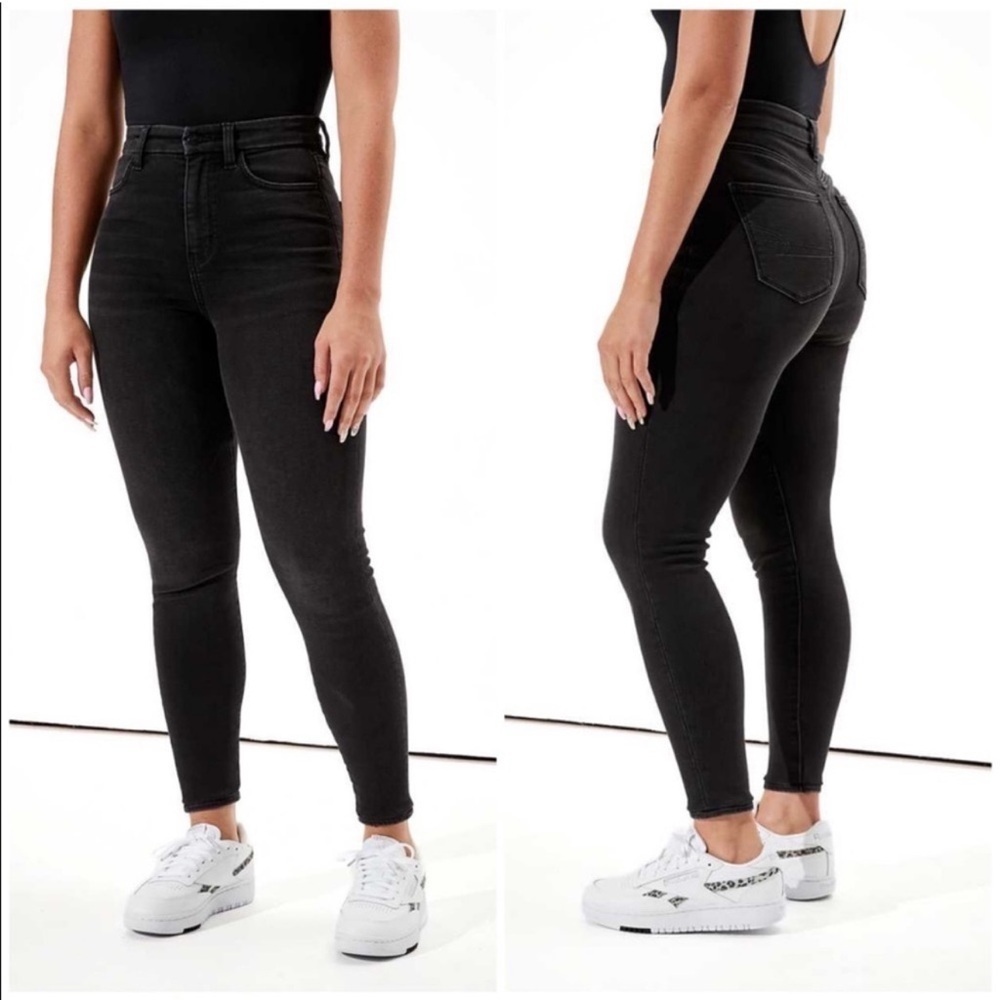 AMERICAN EAGLE Hi-Rise Jeggings In Black